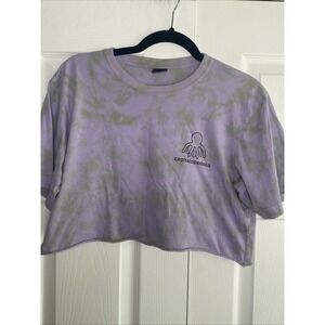 Cephalopodsea Womens Medium Crop Top Octopus Purple Tye Dye Boho Beach Surf Ocea